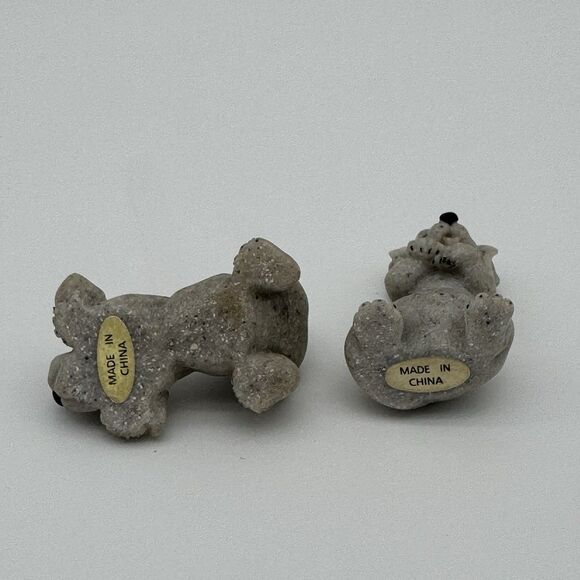 Miniature Hound Dog Dogs Puppy Nature Stone‎ Design Figurine x2 - Picture 6 of 7